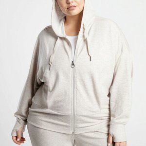 ATHLETA Balance Sweatshirt XL Toasted Brown Heather, Hoodie Zip Jacket Top